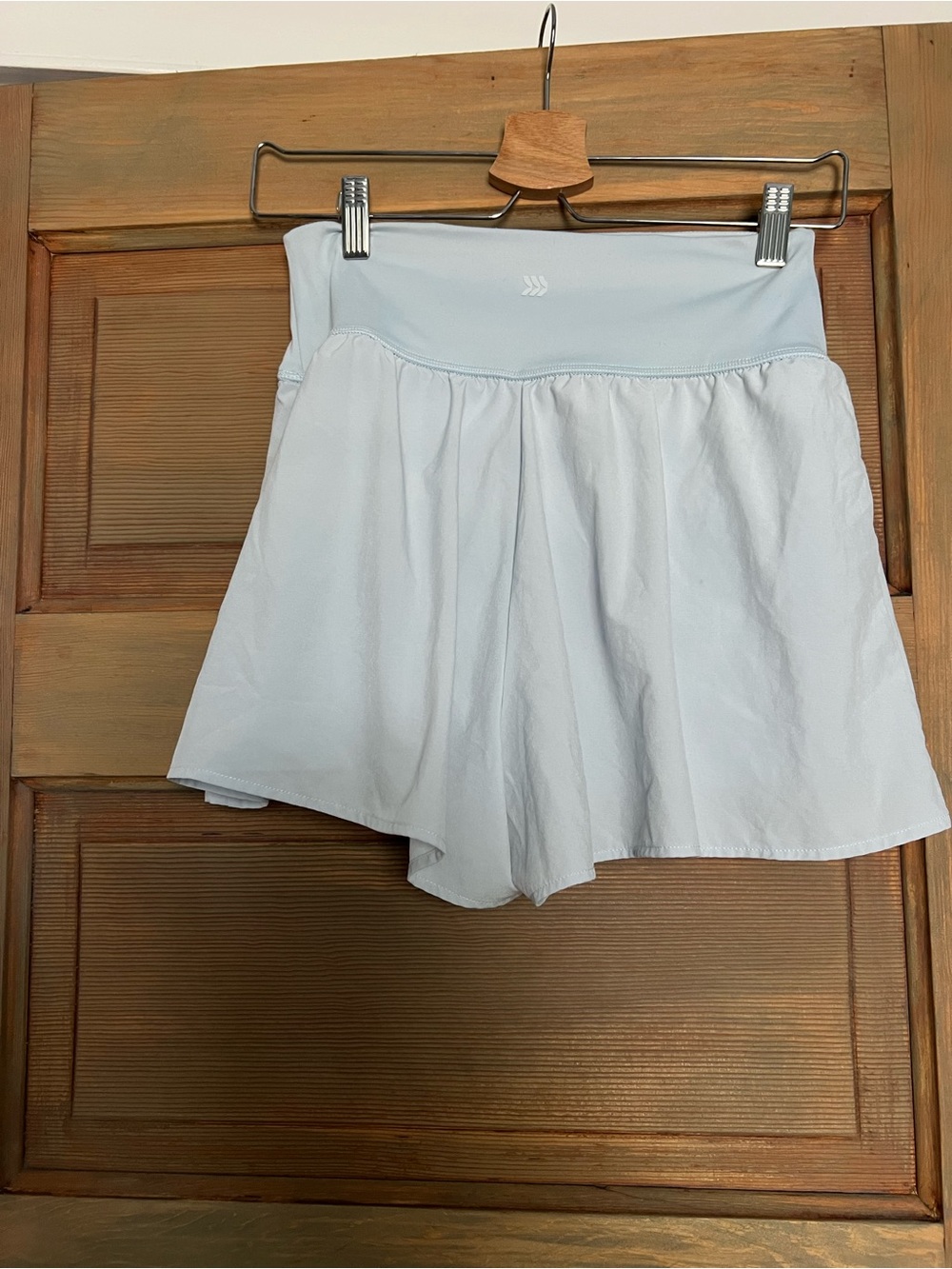 Light Blue Shorts with Compression Lining - Picture 3 of 6